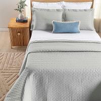 Kit Cobre Leito Colcha Quality Queen 3 Peças Percale 200 Fios Bordado - Cinza - 2