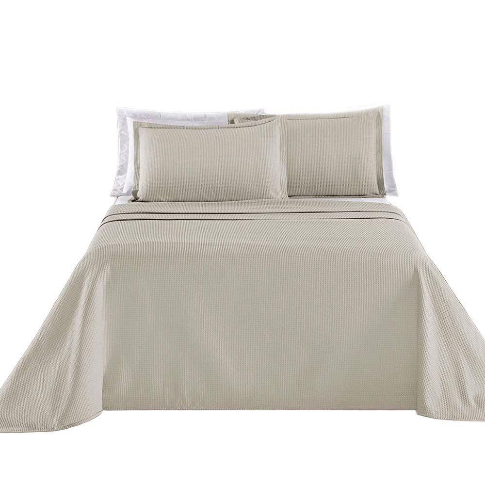 Kit Cobre Leito Colcha Sorento King 3 Peças Piquet 100% Algodão Premium - Fendi - 1