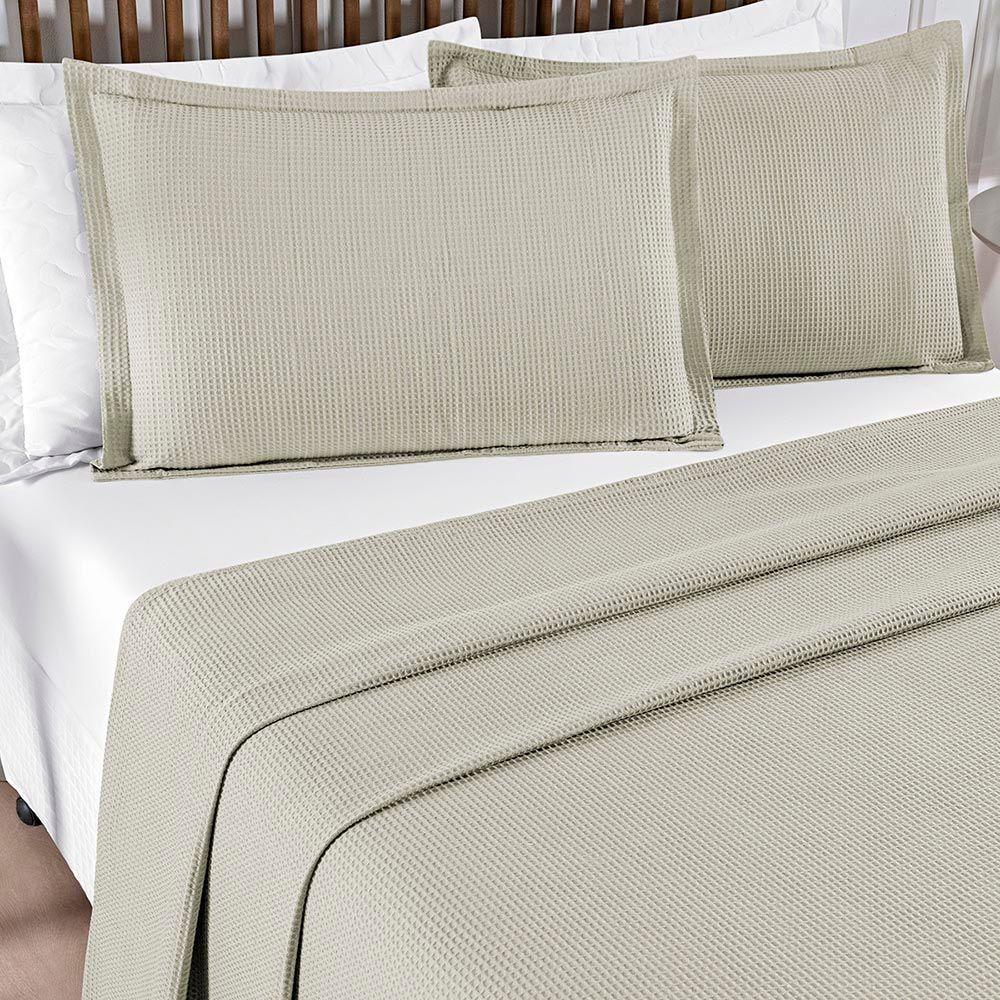 Kit Cobre Leito Colcha Sorento Queen 3 Peças Piquet 100% Algodão Premium - Fendi - 4