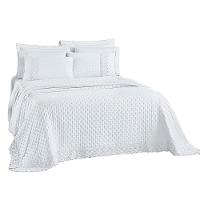 Kit Cobre Leito Colcha Nobre Casal King 3 Peças Micropercal 200 Fios Matelado - Branco Neve - 1