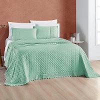 Kit Cobre Leito Colcha Nobre Casal King 3 Peças Micropercal 200 Fios Matelado - Verde Salvia - 2