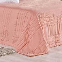 Kit Cobre Leito Colcha Dobby Queen 3 Peças Matelado 180 Fios - Goiaba - 2