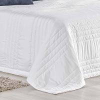 Kit Cobre Leito Colcha Dobby Queen 3 Peças Matelado 180 Fios - Branco - 2