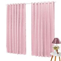 Cortina Jacquard 3,0 X 2,7m Sala Quarto Rosa - 1