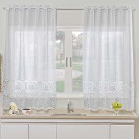 Cortina Para Cozinha Renda Uva 2,00m X 2,50m Varão 2m - Branco - 1