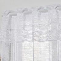 Cortina Para Cozinha Com Bandô Renda Flores 2,00m X 2,50m Varão 2m - Branco - 2