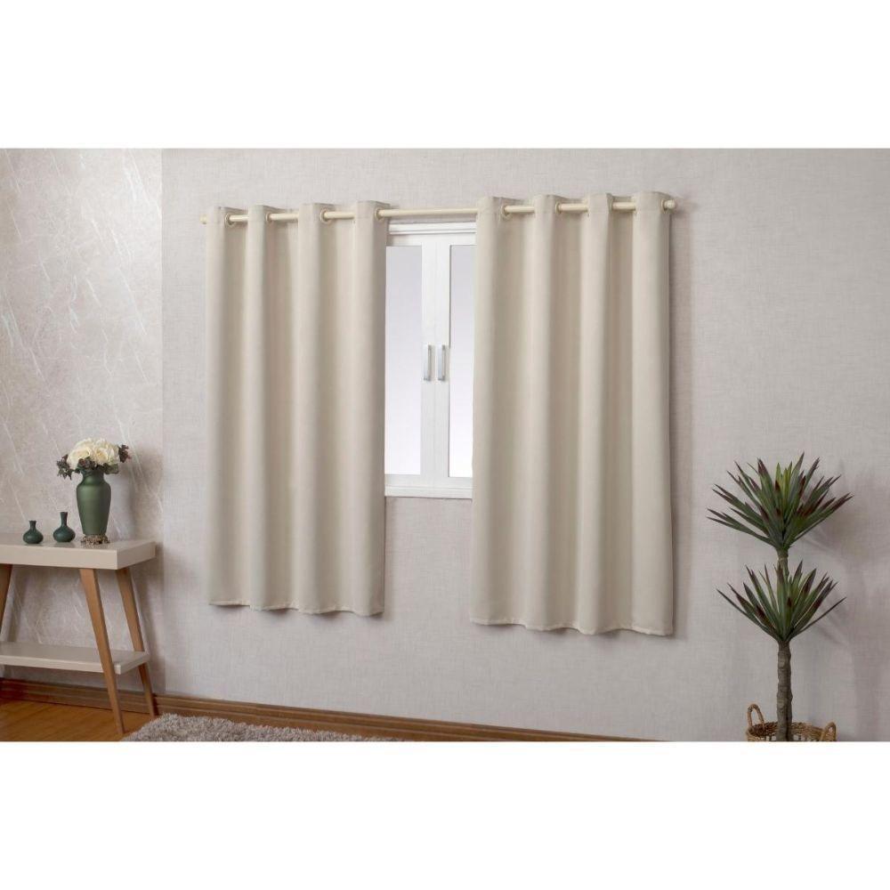 Cortina Blackout 2 Metros Tilia Varão 2,0 X 1,7 M Sala Quarto - Bege - 1