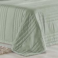 Kit Cobre Leito Colcha Dobby King 3 Peças Matelado 180 Fios - Verde Malva - 2