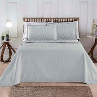 Kit Cobre Leito Colcha Lavinne King Dupla Face - Cinza