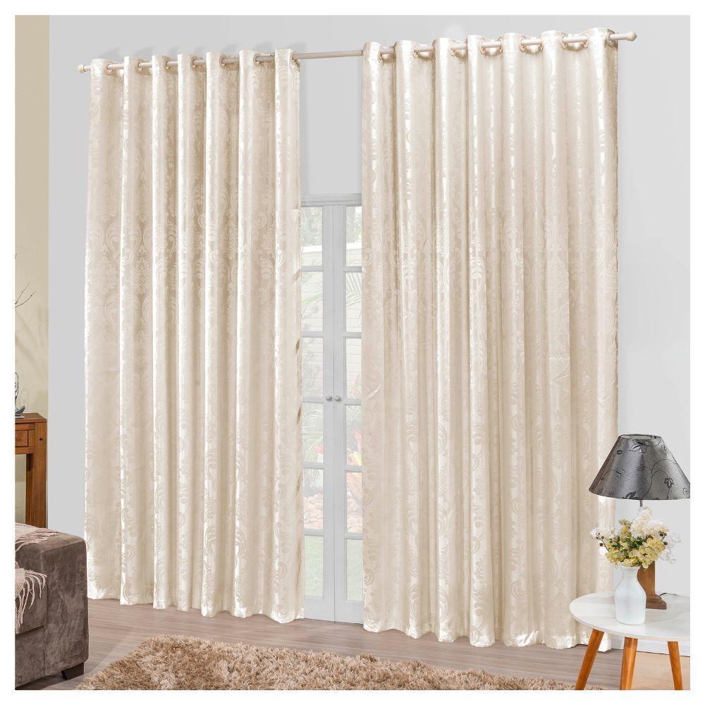 Cortina Jacquard 3,0 X 2,7m Sala Quarto Palha - 2