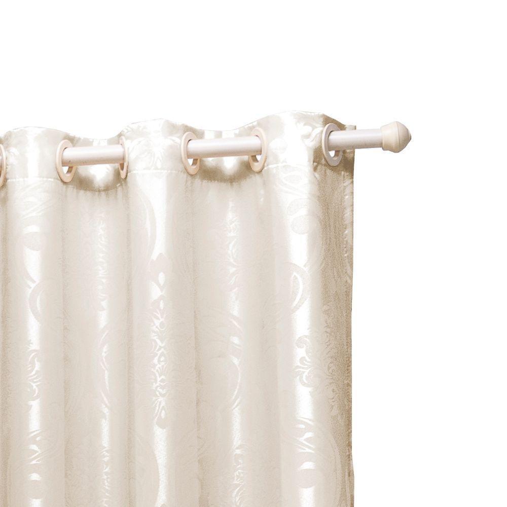 Cortina Jacquard 3,0 X 2,7m Sala Quarto Palha - 3