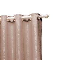 Cortina Jacquard 3,0 X 2,7m Sala Quarto Bege - 3