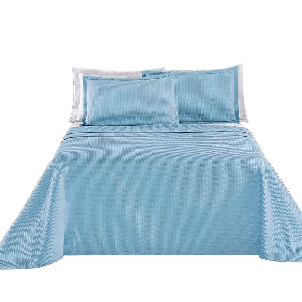 Kit Cobre Leito Colcha Lavinne King Dupla Face - Azul - 1