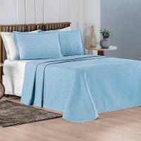 Kit Cobre Leito Colcha Lavinne King Dupla Face - Azul - 5