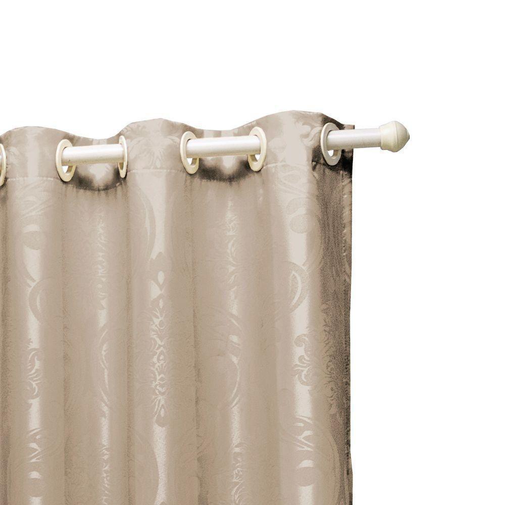 Cortina Jacquard 2,0 X 1,7m Sala Quarto Bege - 2