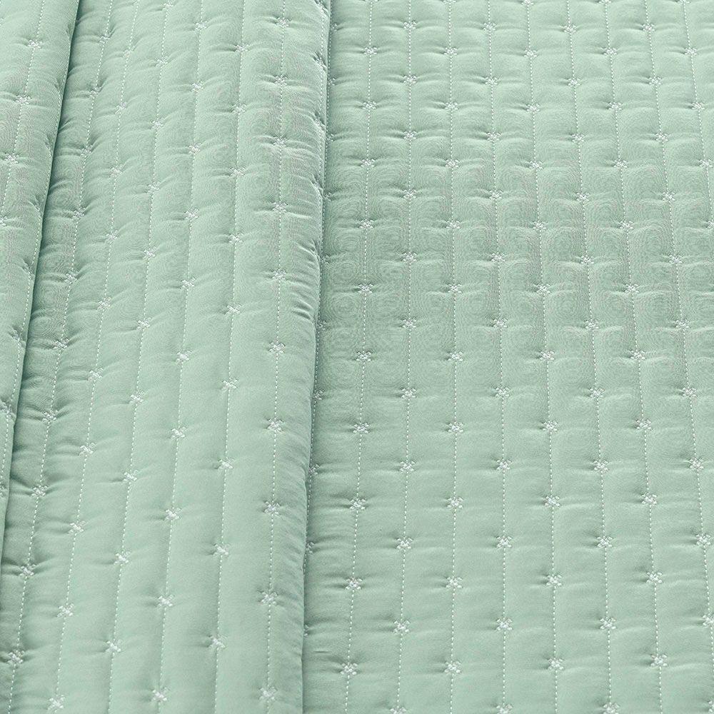 Kit Cobre Leito Colcha Marley Queen Dupla Face - Menta - 4