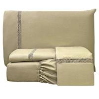 Jogo De Cama Lençol King Apolo Micropercal 300 Fios - Cáqui - 1