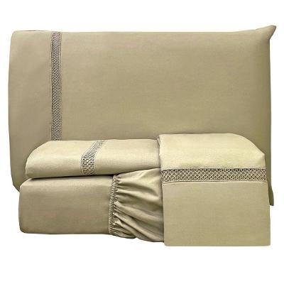 Jogo De Cama Lençol Casal Apolo Micropercal 300 Fios - Cáqui