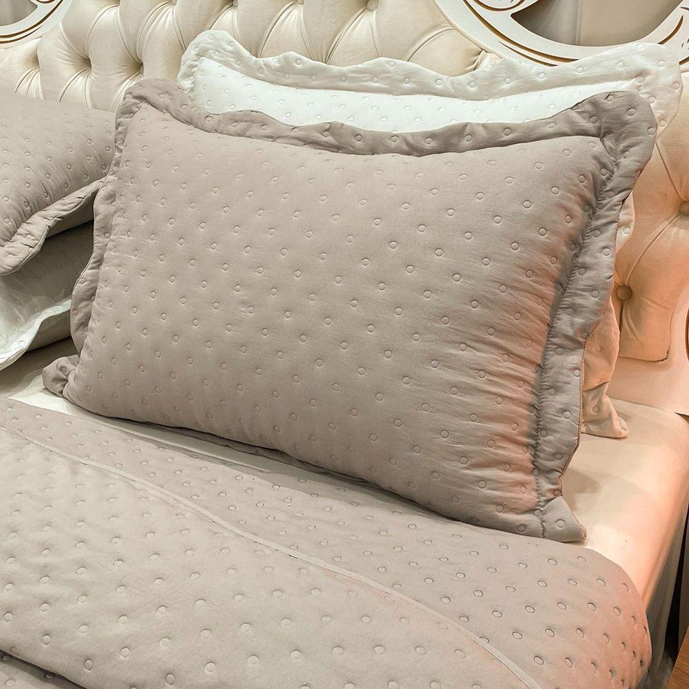 Kit Cobre Leito Colcha Diplomata Queen Dupla Face 3 Peças - Caqui - 2