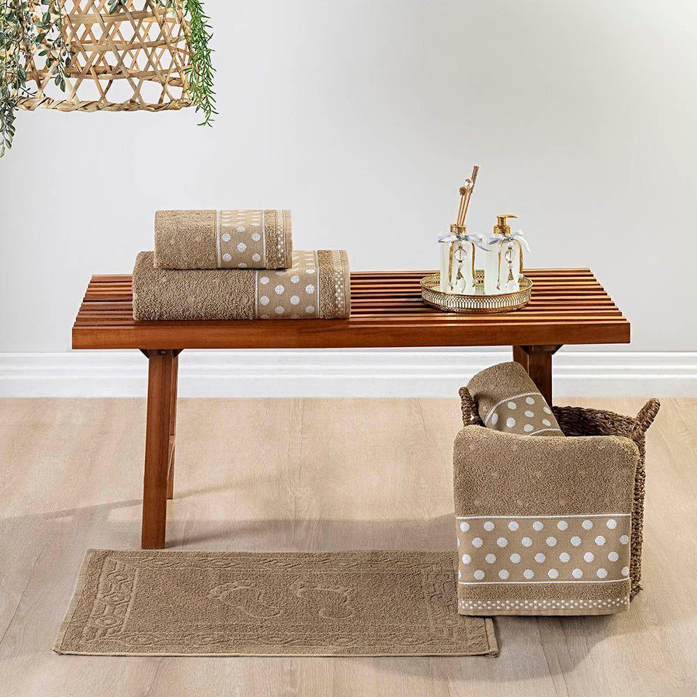 Jogo De Banho Toalhas Celine 5 Peças 100% Algodão 450g/m² Suave - Fendi - 1