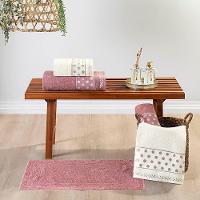 Jogo De Banho Toalhas Celine 5 Peças 100% Algodão 450g/m² Suave - Rosa Pérola - 1