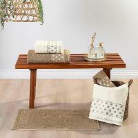 Jogo De Banho Toalhas Celine 5 Peças 100% Algodão 450g/m² Suave - Fendi Pérola - 1