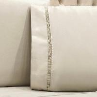 Jogo De Cama Lençol Queen Realce Percal 400 Fios 3 Peças - Bege - 2