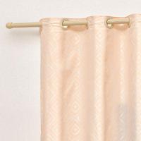 Cortina Em Jacquard Bahamas 3,00 X 2,70 Para Varão - Palha - 3