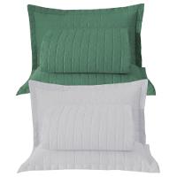 Combo 2 Kit Cobre Leito Colcha Monaco Queen Dupla Face - Verde - Branco - 1