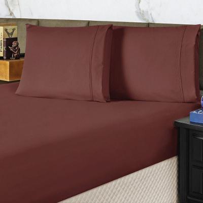Jogo De Cama Lençol Casal Conforto Percal 300 Fios 3 Peças - Vinho