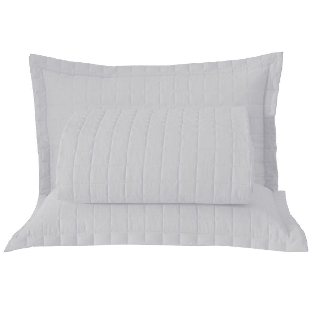 Kit Cobre Leito Colcha Monaco King Dupla Face 3 Peças - Branco - 1