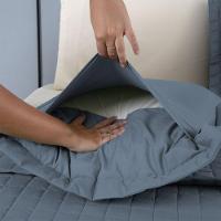 Combo 2 Kit Cobre Leito Colcha Monaco King Dupla Face - Cáqui - Azul - 2