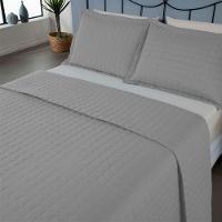 Kit Cobre Leito Colcha Monaco King Dupla Face 3 Peças - Cinza