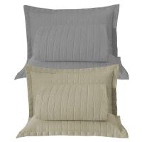 Combo 2 Kit Cobre Leito Colcha Monaco Casal Dupla Face - Cinza - Caqui - 3