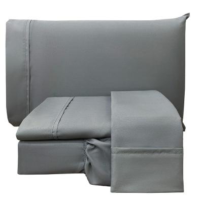 Jogo De Cama Lençol Casal Conforto Percal 300 Fios 4 Peças - Cinza