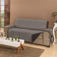 Protetor De Sofá Dupla Face Manu 4 Lugares - Preto/cinza - 1