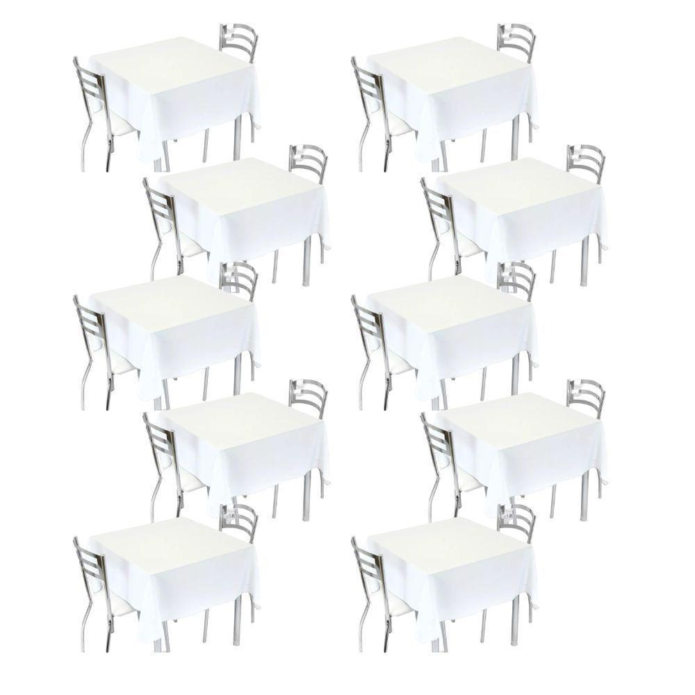 Kit 10 Toalhas De Mesa 4 Lugares 1,40x1,40 Oxford Branco - 2
