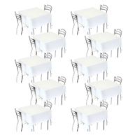 Kit 10 Toalhas De Mesa 4 Lugares 1,40x1,40 Oxford Branco - 2