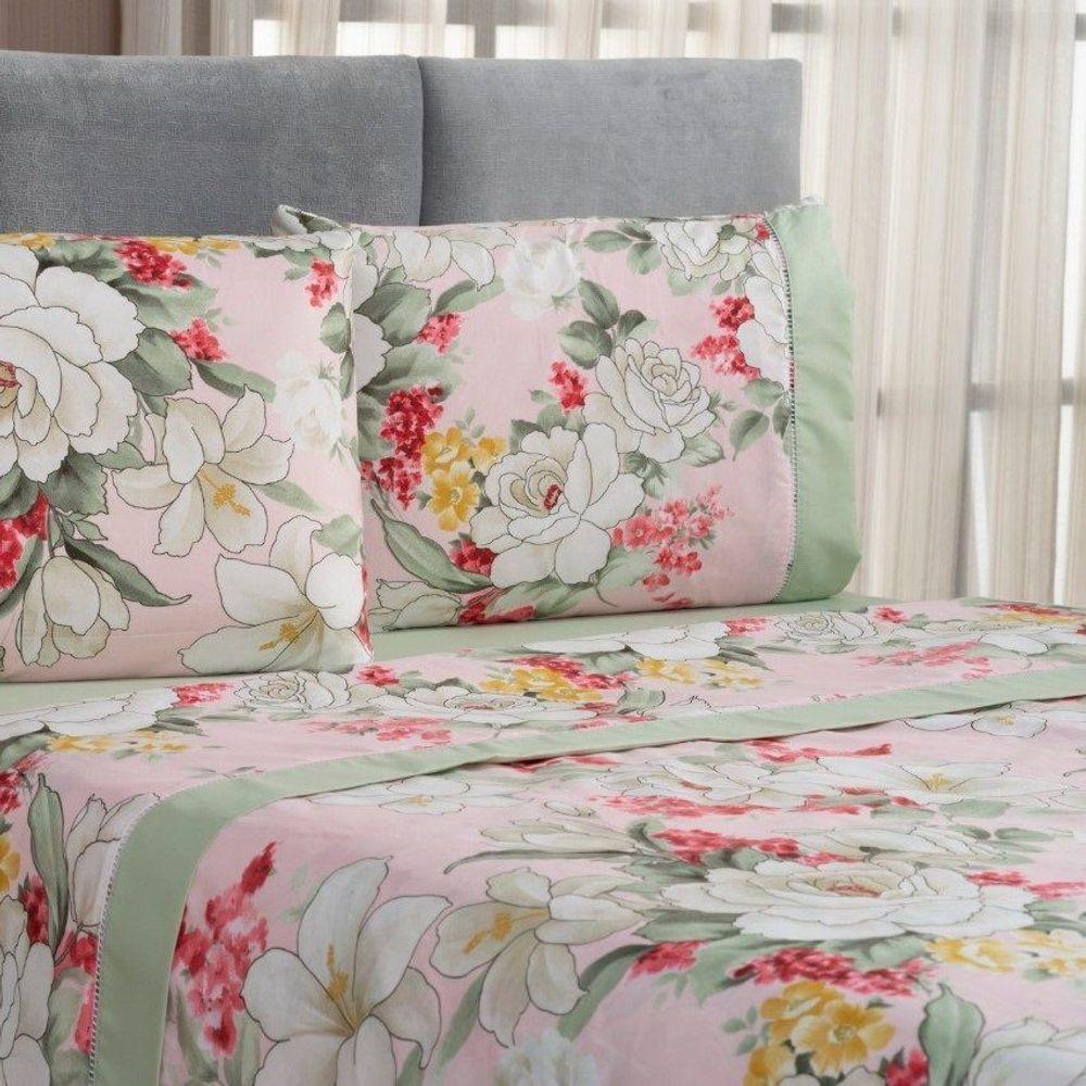 Jogo De Cama Estampado Micropercal 200 Fios Naturale Casal 04 Peças - Killy - 1