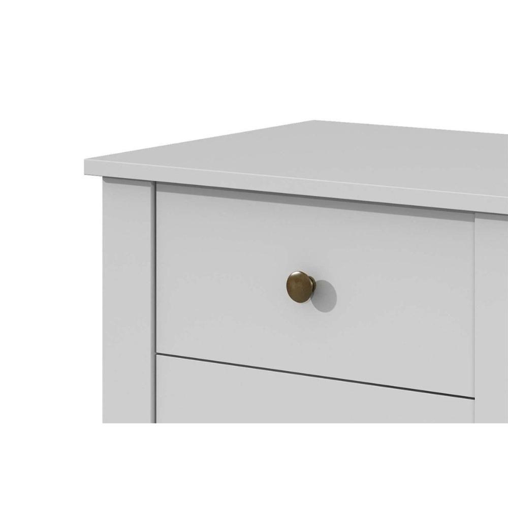 Mesa Cabeceira Maggiore c/ 3 Gavetas Amendoa/Off White - Lopas - 3