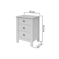 Mesa Cabeceira Maggiore c/ 3 Gavetas Amendoa/Off White - Lopas - 2