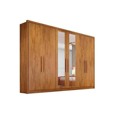 Guarda Roupa Casal 6 Portas e 8 Gavetas c/ Espelho Rizon/Linea Cumaru - Novo Horizonte