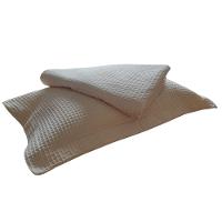 Kit Colcha Cobre Leito Solteiro De Piquet Pesado Com Porta Travesseiro Bege - 2