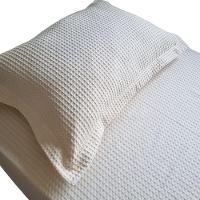 Kit Colcha Cobre Leito Solteiro De Piquet Pesado Com Porta Travesseiro Bege - 4