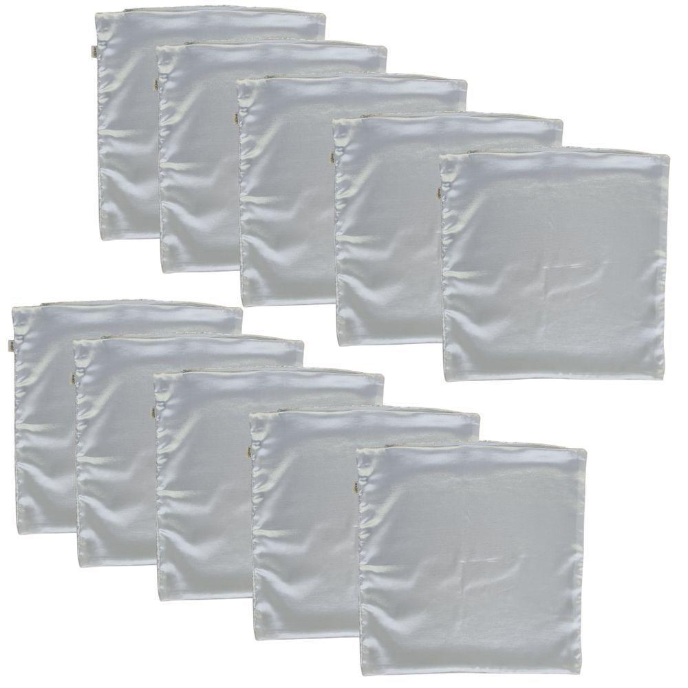 Kit 10 Capas De Almofada Cetim Branca 35x35 Ideal Sublimação Branco - 1