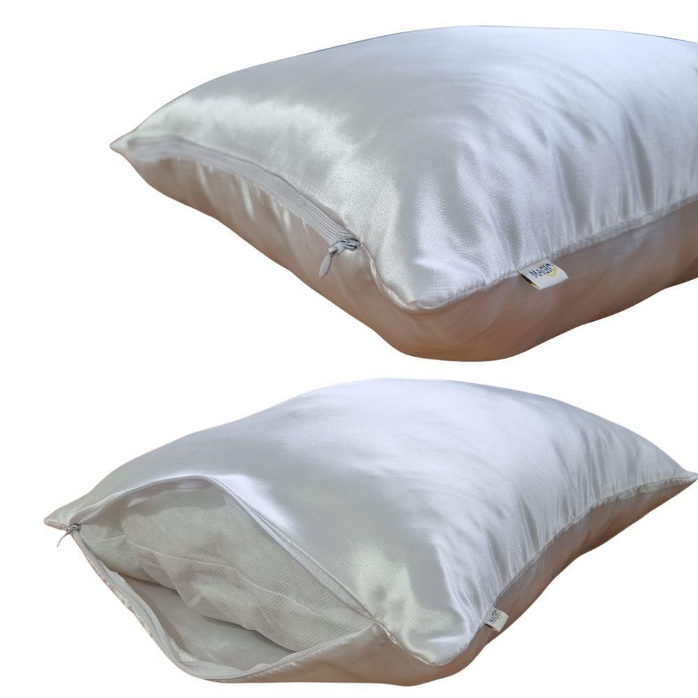 Kit 10 Capas De Almofada Cetim Branca 35x35 Ideal Sublimação Branco - 2