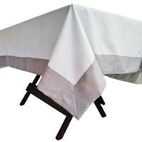 Toalha Mesa Gabardine Borda Linho 1,45x2,90 8 Lugares Branco - 4