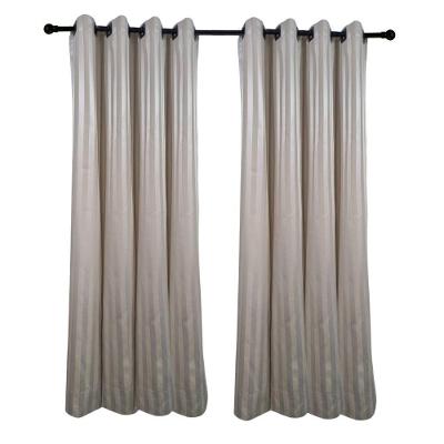 Cortina Tecido Jacquard Listrado 3,00x2,50 Bege