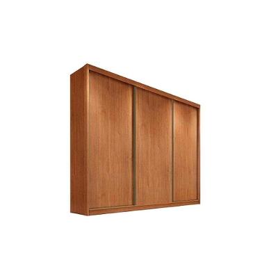 Guarda Roupa Casal Diamond Londres 3 Portas de Correr 4 Gavetas Londres Cumaru MDF