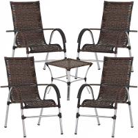 4 Cadeiras Vênus E Mesa Garden Para área Externa Trama Argila - 1